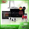 COMBO 37: bếp điện từ Chefs EH-MIX366 + hút EH-CASPIA70T + lò nướng EH-BO1107S + bộ nồi CW5304 1 COMBO EH MIX366 1