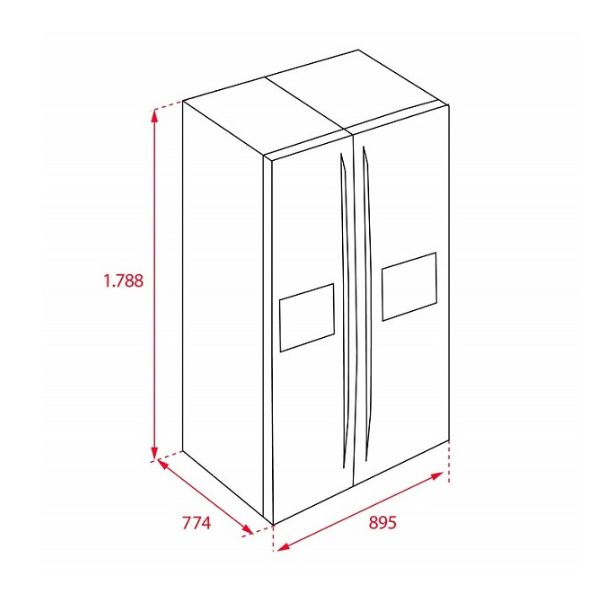 Kích thước của Tủ lạnh SBS Teka RLF 74925 SS EU Kích thước của Tủ lạnh SBS Teka RLF 74925 SS EU