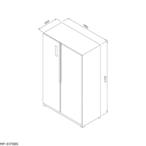 Tủ lạnh Side by Side Malloca MF-521SBS 4 Kích thước tủ lạnh Side by Side Malloca MF-521SBS