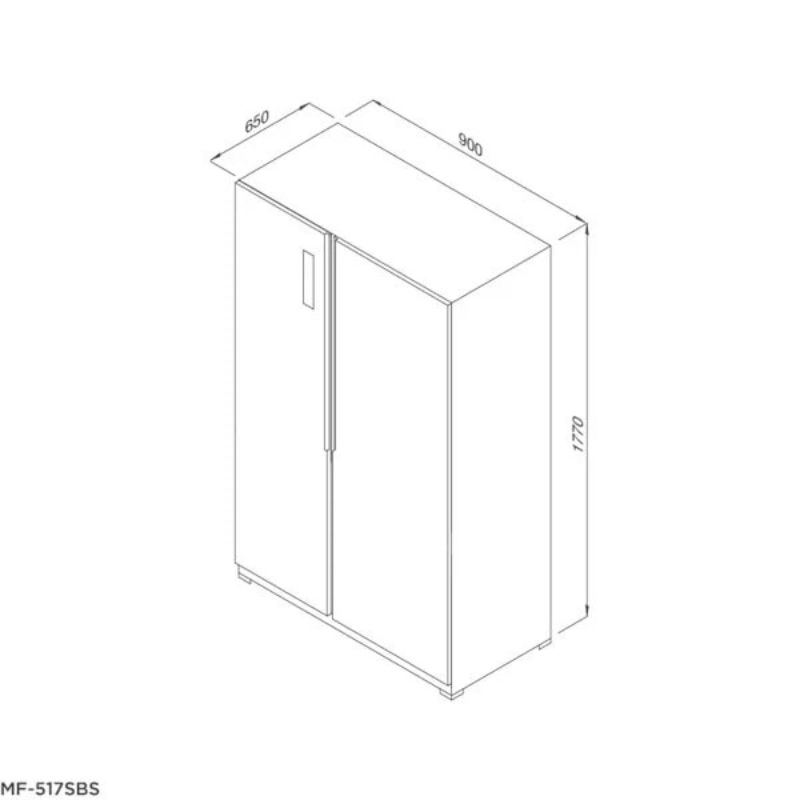 Kích thước tủ lạnh Side by Side Malloca MF-521SBS Kích thước tủ lạnh Side by Side Malloca MF-521SBS