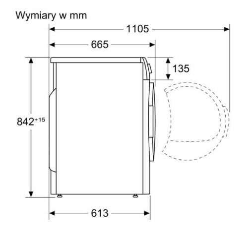 Máy sấy quần áo Bosch WTN86201PL 4 Kích thước của Máy sấy quần áo Bosch WTN86201PL