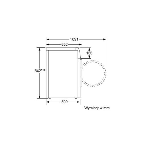 Máy sấy quần áo Bosch WTW85561PL 3 Kích thước của Máy sấy quần áo Bosch WTW85561PL