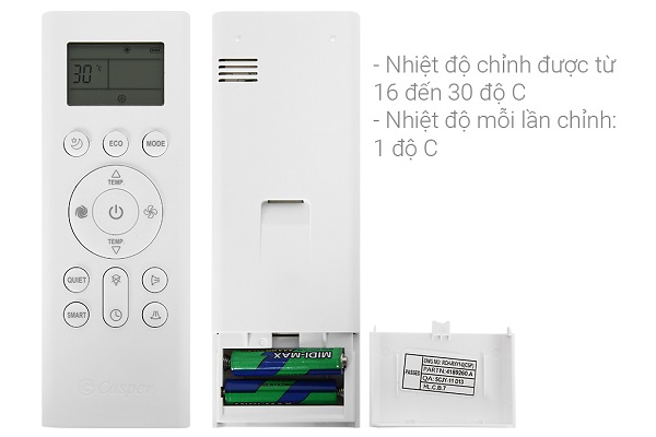 casper-lc09fs33-4 Điều khiển Điều hòa 1 chiều Casper LC09FS33