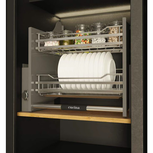 Rổ bát đĩa di động lướt dẹt Lento Hafele 504.76.018 Inox 304