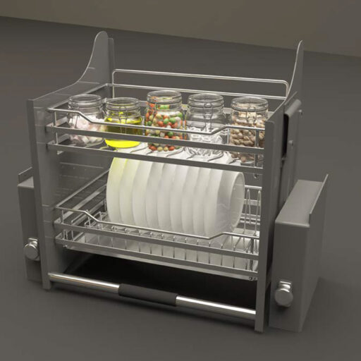 Rổ bát đĩa di động lướt tròn Lento Hafele 504.76.207 mạ chrome