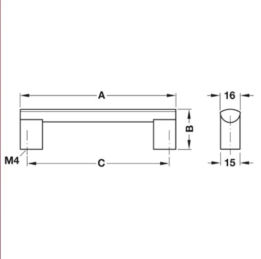 110.74.923_1 Tay Nắm Nhôm 172mm Hafele 110.74.923