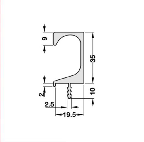 Tay nắm dạng thanh nhôm 3000mm Hafele 126.27.803 3 Tay Nắm Dạng Thanh Nhôm 3000mm Hafele 126.27.803
