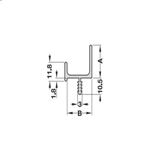 126.27.906_1 Tay Nắm Dạng Thanh Nhôm 3000mm Hafele 126.27.906