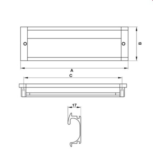 Tay nắm tủ âm 109mm Hafele 151.76.921 3 Tay Nắm Tủ Âm 109mm Hafele 151.76.921