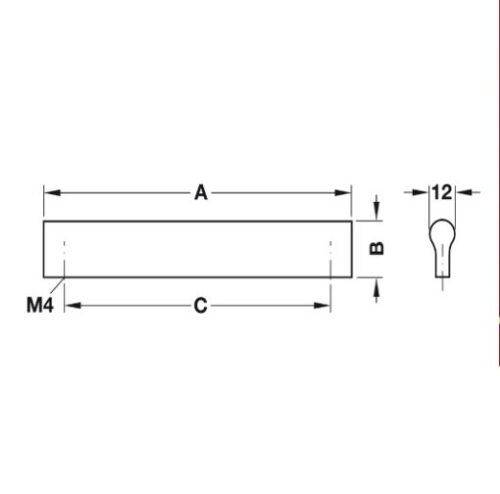 Tay nắm nhôm 180mm Hafele 155.01.103 3 Tay Nắm Nhôm 180mm Hafele 155.01.103