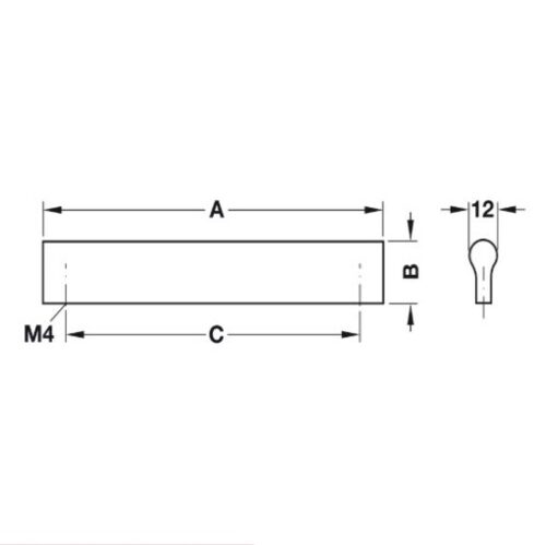 Tay nắm nhôm 244mm Hafele 155.01.105 3 Tay Nắm Nhôm 244mm Hafele 155.01.105