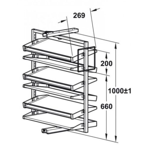Kệ để giày 1000mm màu xám Hafele 806.22.500 3 Kệ để giày 1000mm màu xám Hafele 806.22.500
