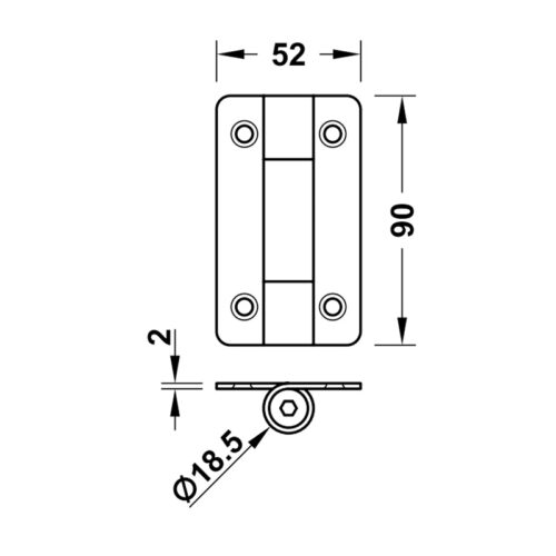 Bản lề nhà vệ sinh công cộng Hafele 988.98.091 3 Kích thước của Bản lề nhà vệ sinh công cộng Hafele 988.98.091