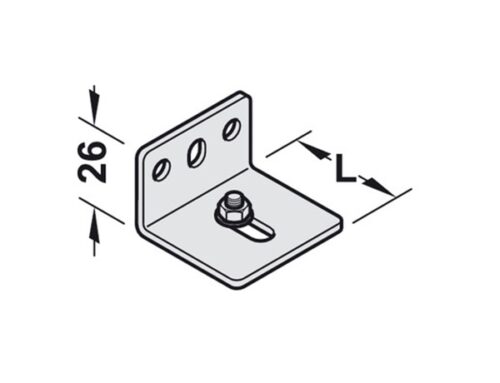 Bas treo tường cho ray cửa lùa Hafele 44mm 940.62.061 3 Kích thước của Bas treo tường cho ray cửa lùa Hafele 44mm 940.62.061