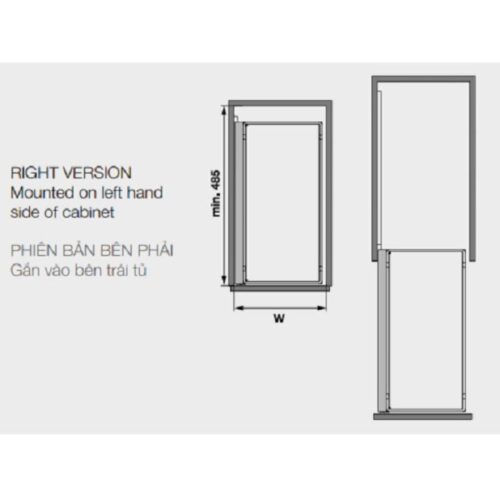Bộ 2 rổ Arena Comfort II, 400mm, Hafele 545.53.764 mở phải 3 Bộ 2 rổ Arena Comfort II, 400mm, Hafele 545.53.764 mở phải
