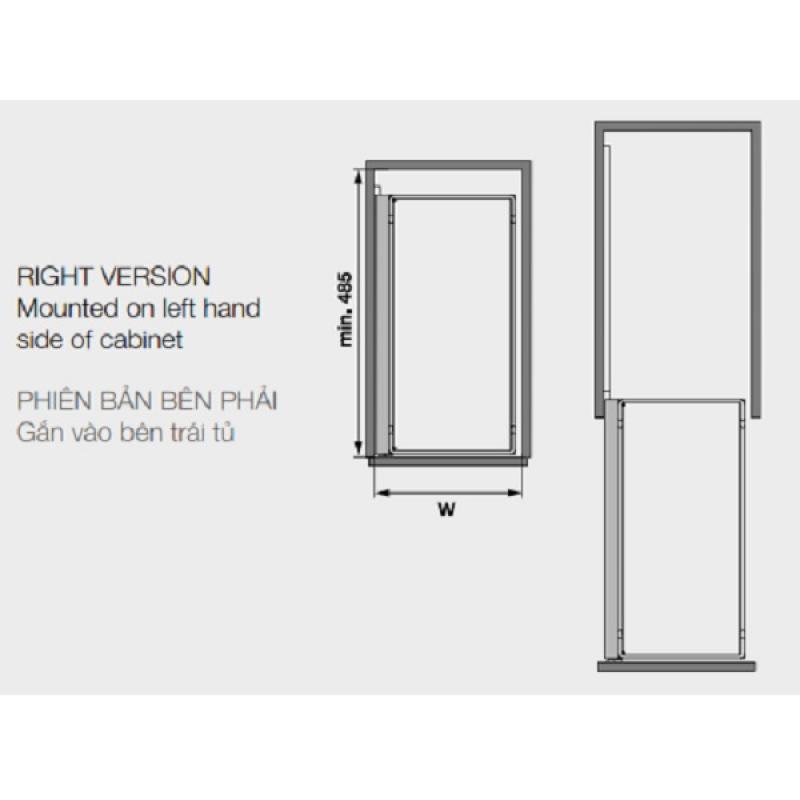 Bộ 2 rổ Arena Comfort II, 400mm, Hafele 545.53.764 mở phải Bộ 2 rổ Arena Comfort II, 400mm, Hafele 545.53.764 mở phải
