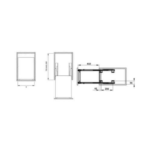 Bộ rổ gia vị Sonata Hafele 549.20.235 mạ chrome 3 Kích thước của Bộ rổ gia vị Sonata Hafele 549.20.235 mạ chrome