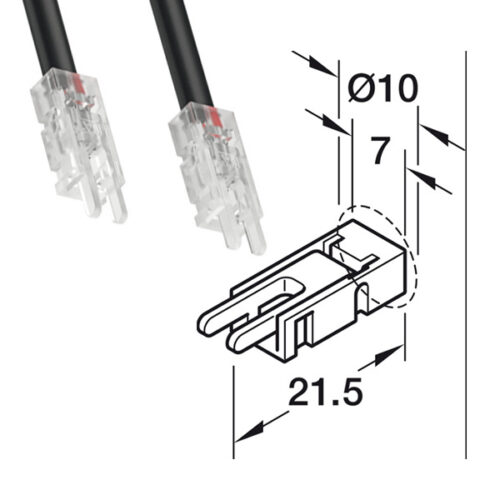 Dây nối cho dải đèn LED Hafele 833.89.196 3 Dây nối cho dải đèn LED Hafele 833.89.196