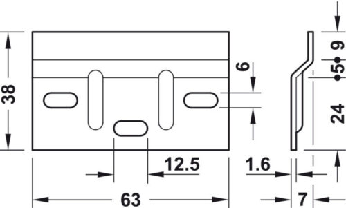 Đế gắn tường cho bas treo tủ Hafele 290.08.920 3 Kích thước của Đế gắn tường cho bas treo tủ Hafele 290.08.920