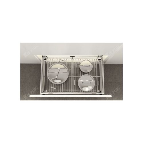 Giá xoong nồi nan tròn Inox mờ, ray giảm chấn Kit Plus DG70S 3 Giá xoong nồi nan tròn Inox mờ, ray giảm chấn Kit Plus DG70S