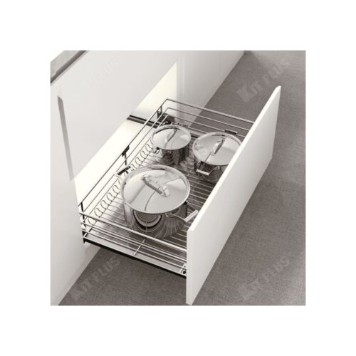 Giá xoong nồi nan tròn Inox mờ, ray giảm chấn Kit Plus DG70S 4 Giá xoong nồi nan tròn Inox mờ, ray giảm chấn Kit Plus DG70S