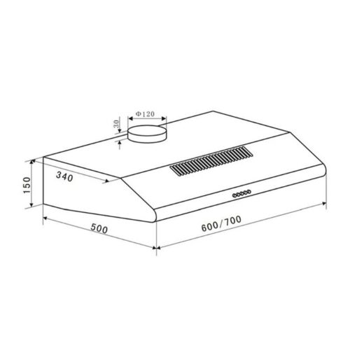 Máy hút mùi Eurosun EH-60CF19S 4 Kích thước Hình ảnh máy hút mùi Eurosun EH-60CF19S