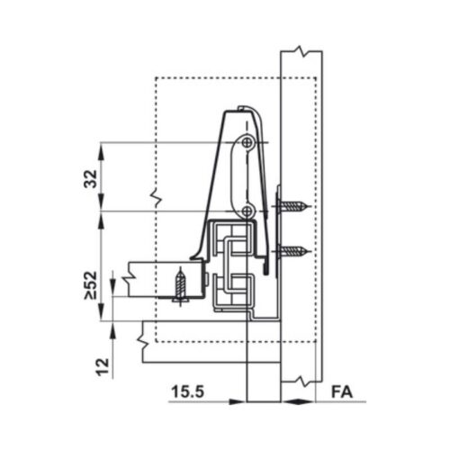 Ray hộp Hafele 552.75.705 Alto màu trắng, H84 X 500mm 4 phu kien nha bep 552 75 705 2