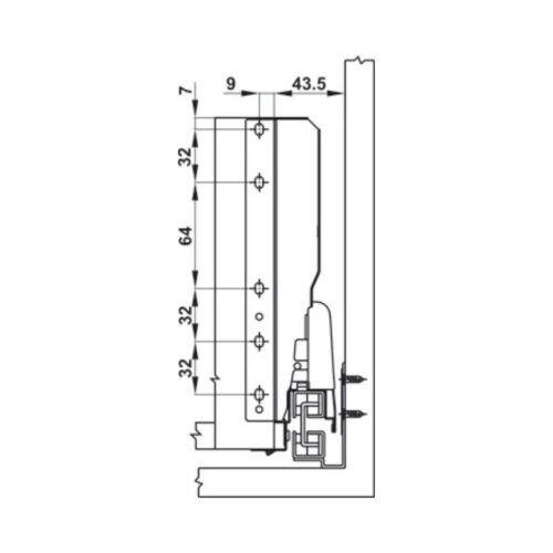 Ray hộp Hafele 552.79.785 Alto B199 500mm trắng, nắp kim loại 4 Ray hộp Hafele 552.79.785 Alto B199 500mm trắng, nắp kim loại