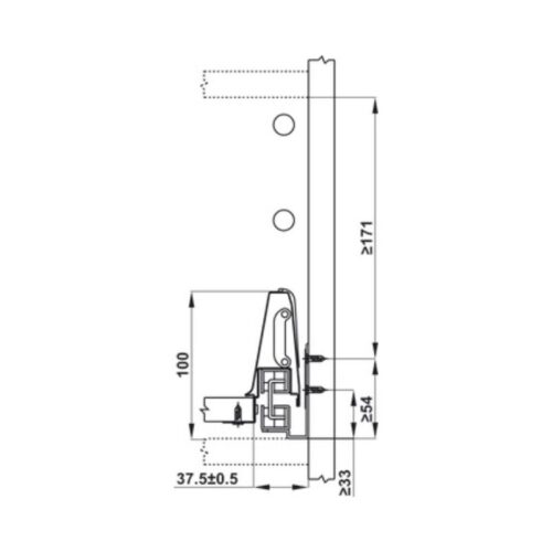 Ray hộp Hafele 552.79.785 Alto B199 500mm trắng, nắp kim loại 6 Ray hộp Hafele 552.79.785 Alto B199 500mm trắng, nắp kim loại