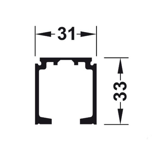 Ray trượt đơn 31 X 33mm Hafele 940.43.932 3 Kích thước của Ray trượt đơn 31 X 33mm Hafele 940.43.932