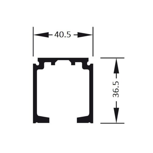 Ray trượt đơn dài 4000mm Hafele 941.62.761 3 Kích thước của Ray trượt đơn dài 4000mm Hafele 941.62.761