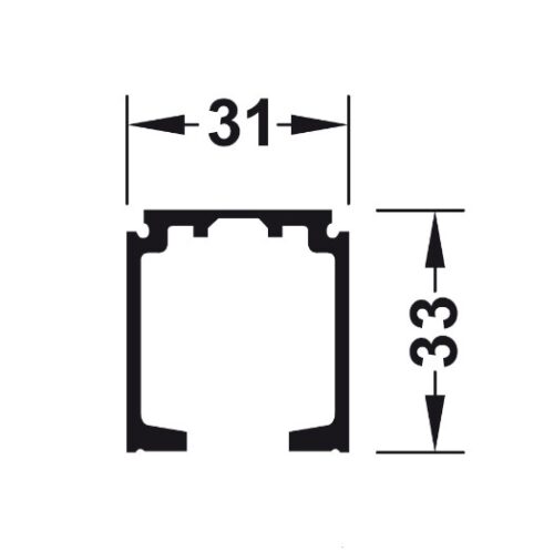 Ray trượt Hafele R31 x C33mm dài 6m 940.43.962 3 Kích thước của Ray trượt Hafele R31 x C33mm dài 6m 940.43.962