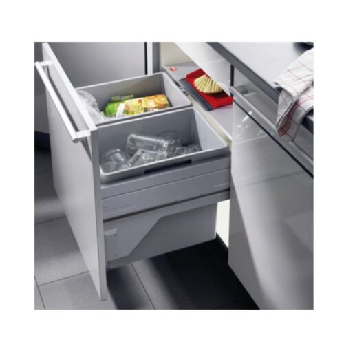 Thùng rác gắn cánh Hafele 502.73.901 2x30L cho tủ 450mm