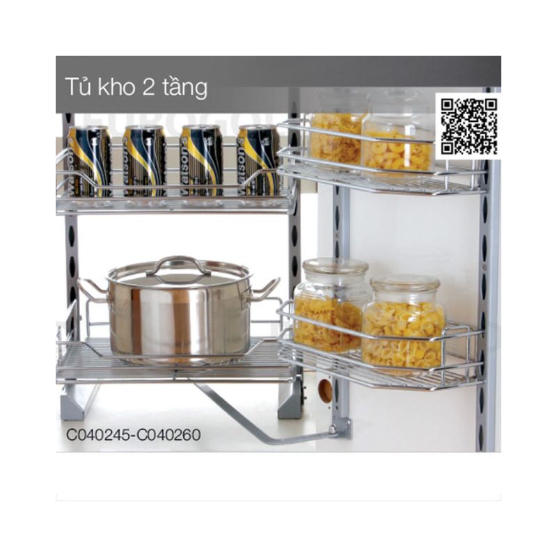 Tủ kho 2 tầng Inox hộp cánh mở Eurogod C040245 Tủ kho 2 tầng Inox hộp cánh mở Eurogod C040245