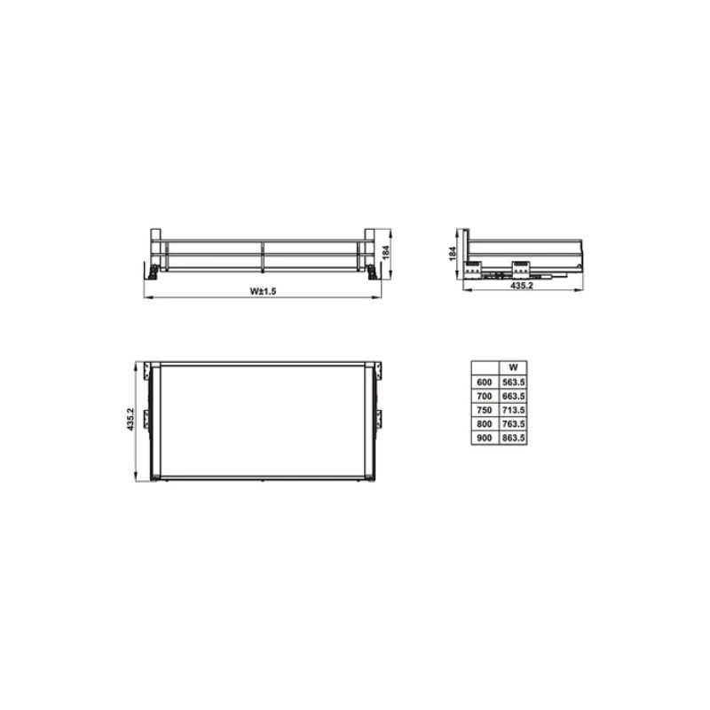 Bộ rổ bát đĩa Hafele Kason Flex 549.08.885 700mm Bộ rổ bát đĩa Hafele Kason Flex 549.08.885 700mm