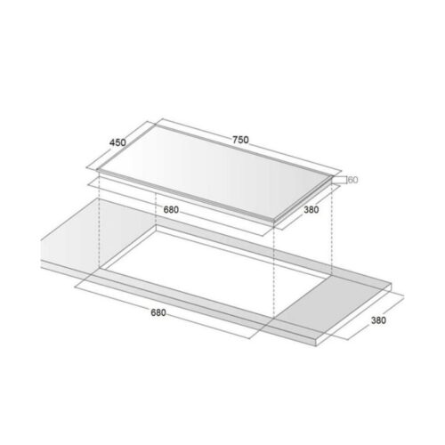 Bếp từ đôi Canzy CZ ML809 SMART lắp âm 3 Kích thước lắp đặt bếp từ đôi Canzy CZ ML809 SMART lắp âm
