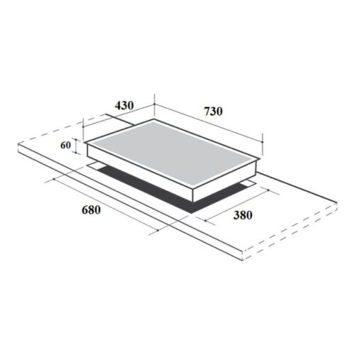 Bếp từ đôi Canzy CZ-ML86A lắp âm 3 Kích thước lắp đặt bếp từ đôi Canzy CZ-ML86A lắp âm