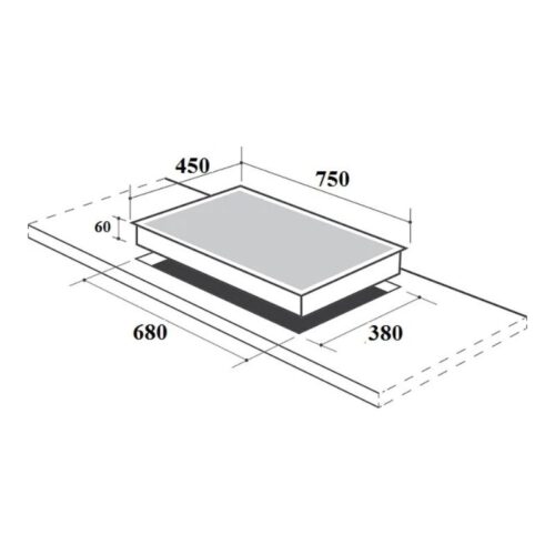 Bếp từ đôi Canzy CZ-TL67A lắp âm 3 Kích thước bếp từ đôi Canzy CZ-TL67A lắp âm