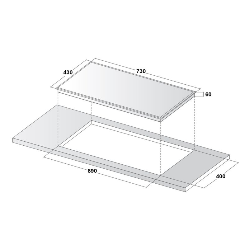 Kích thước bếp từ Canzy CZ-288 Kích thước bếp từ Canzy CZ-288