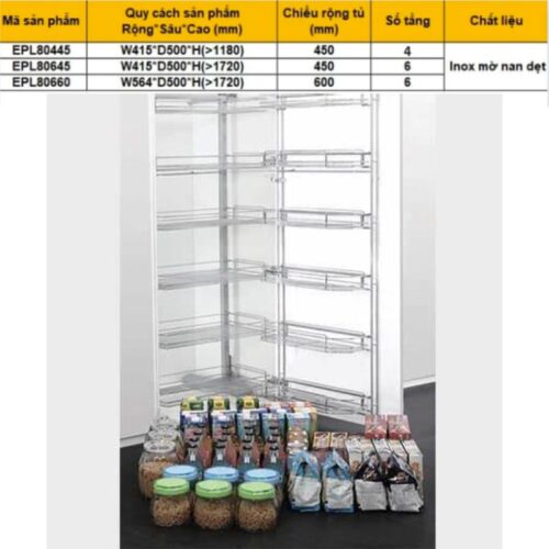 Tủ khô nan dẹt 6 tầng Eurogold EKD12660 3 Kích thước tủ khô nan dẹt 6 tầng Eurogold EPL80660