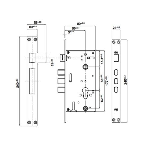 Khóa vân tay Hafele DL6100 912.20.582 5 Kích thước lắp đặt khóa vân tay Hafele DL6100 912.20.582