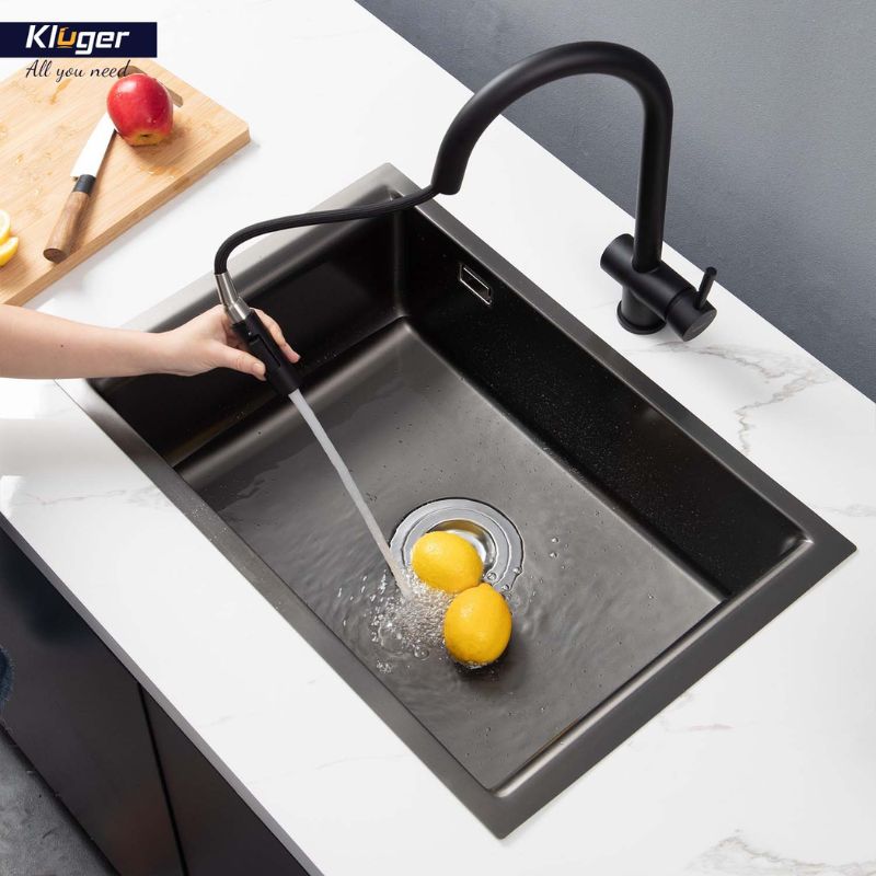 Ảnh thực tế chậu rửa bát 1 hố Kluger KU8121B-S68 Ảnh thực tế chậu rửa bát 1 hố Kluger KU8121B-S68