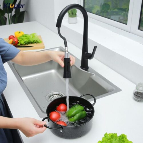 Vòi rửa bát nóng lạnh Kluger KLF0002B có dây rút 4 Hình ảnh vòi rửa bát nóng lạnh Kluger KLF0002B có dây rút