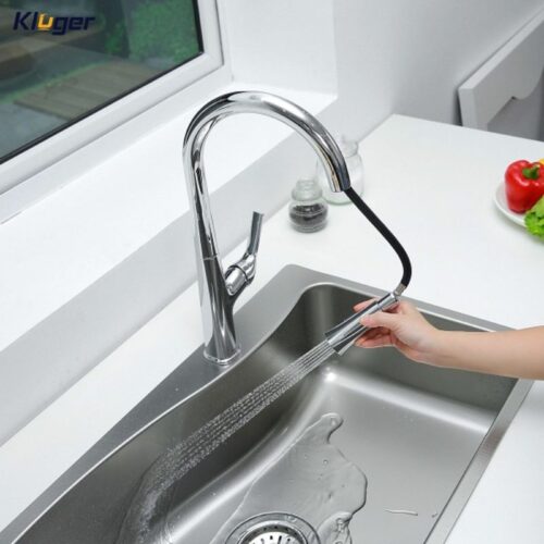 Vòi rửa bát nóng lạnh Kluger KLF0002C có dây rút 4 Hình ảnh vòi rửa bát nóng lạnh Kluger KLF0002C có dây rút
