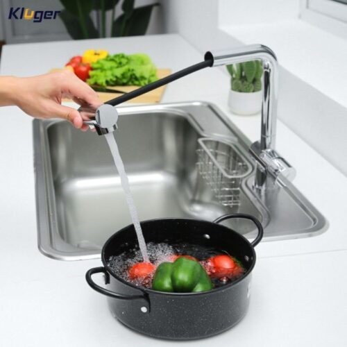 Vòi rửa bát nóng lạnh Kluger KLF0013C có dây rút 4 Hình ảnh vòi rửa bát nóng lạnh Kluger KLF0013C có dây rút
