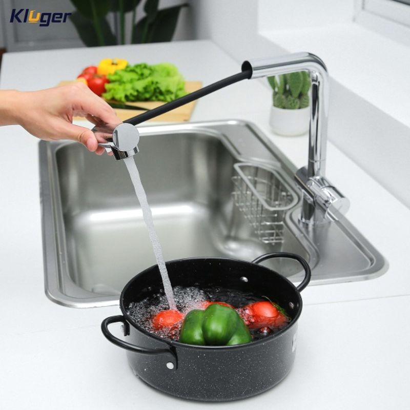 Hình ảnh vòi rửa bát nóng lạnh Kluger KLF0013C có dây rút Hình ảnh vòi rửa bát nóng lạnh Kluger KLF0013C có dây rút