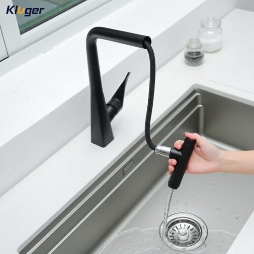Vòi rửa bát nóng lạnh Kluger KLF0016B có dây rút 4 Hình ảnh vòi rửa bát nóng lạnh Kluger KLF0016B có dây rút