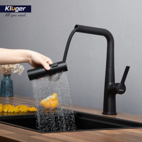Vòi rửa bát nóng lạnh Kluger KLF0018B có dây rút 4 Hình ảnh vòi rửa bát nóng lạnh Kluger KLF0018B có dây rút