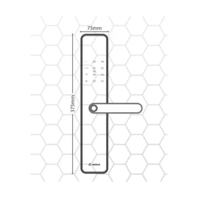 Kích thước khóa cửa vân tay Bosch ID40 EU Gray Kích thước khóa cửa vân tay Bosch ID40 EU Gray