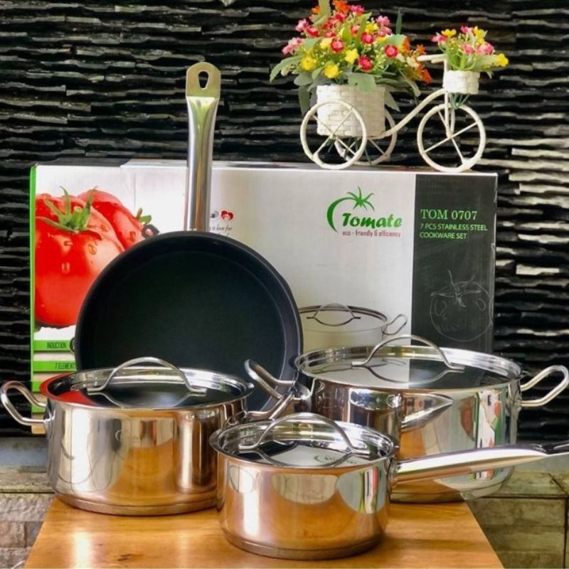 Ảnh bộ nồi Inox Tomate TOM 0707 Ảnh bộ nồi Inox Tomate TOM 0707